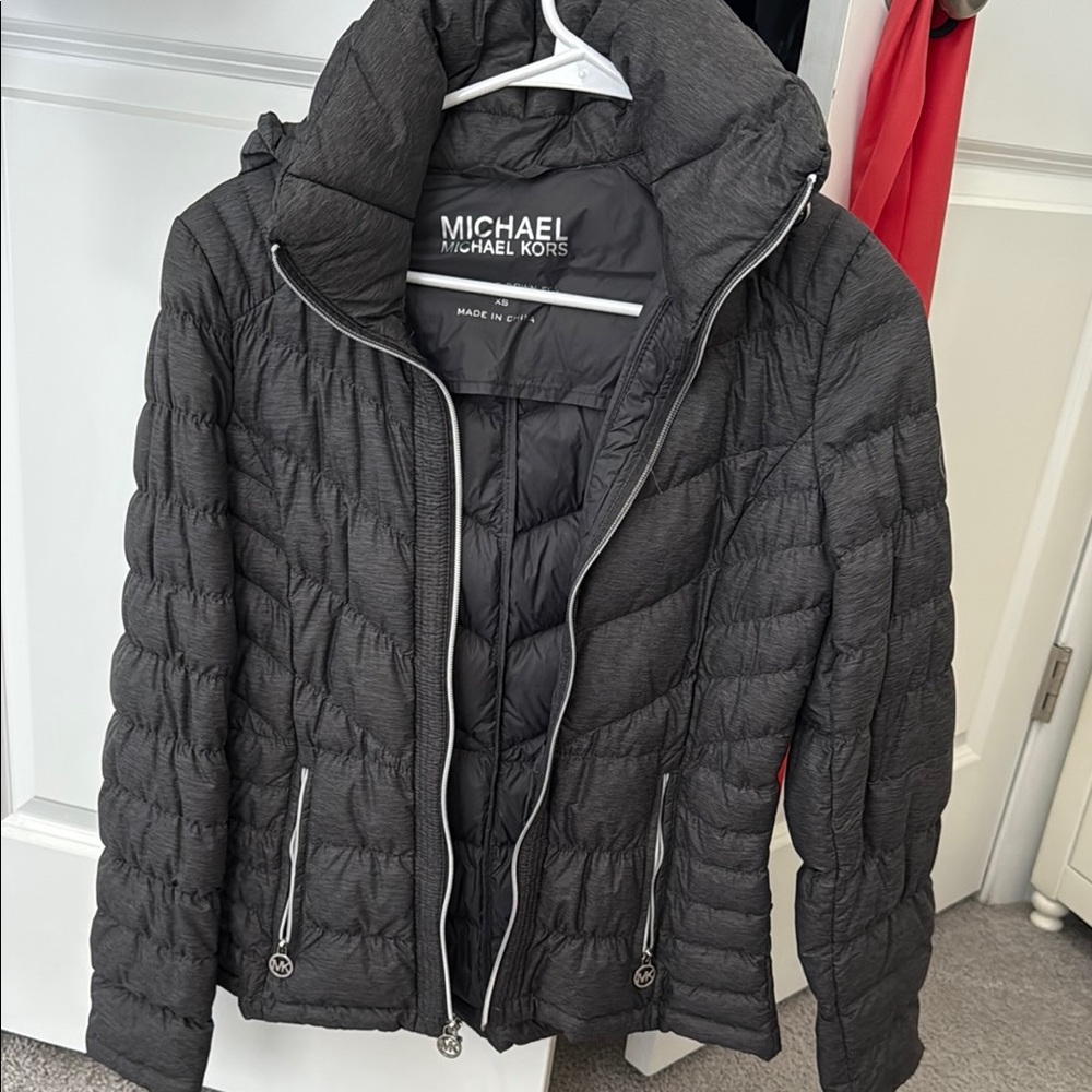Michael Kors Gray Lightweight Puffer Jacket
